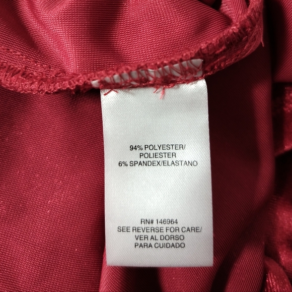 New Red Faux Velvet Dress / Size 1X - Picture 10 of 10